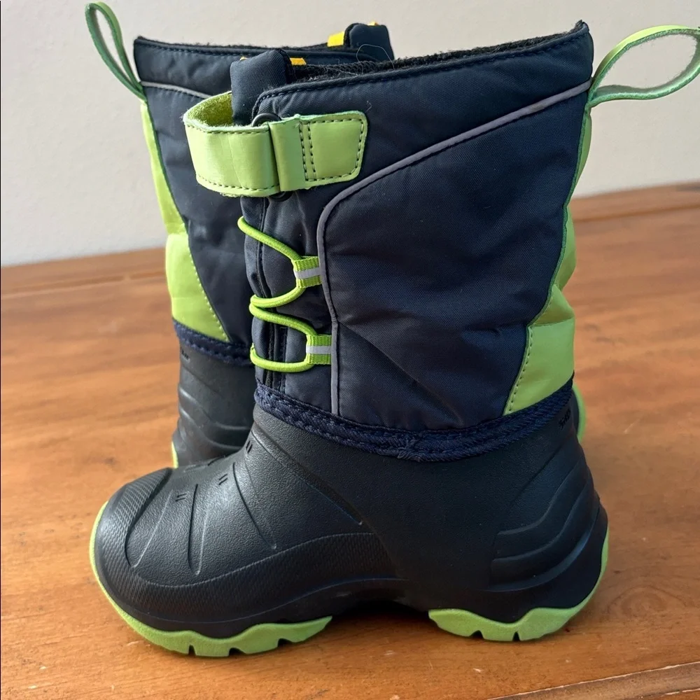 Keen Lumi Kids' Black and Lime Lined Snow Boots Size 10